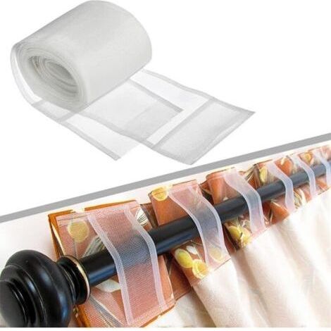 Ruban de rideau passe tringle 10M – Nylon transparent – Largeur 10cm – Sangle pour confection de rideaux et doubles rideaux (1/5)