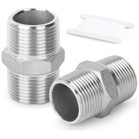 5 Pcs 316L Raccords hexagonaux mâles en acier inoxydable, Raccord de tuyauterie 3/8\ (1/5)