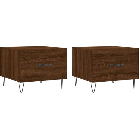 Maison Exclusive - Couchtische 2 Stk. Braun Eichen-Optik 50x50x40