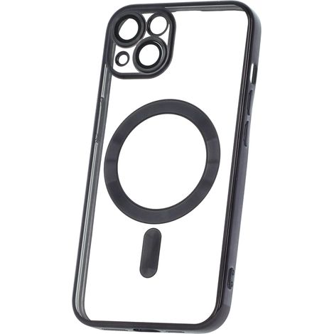Hülle für iPhone 15 VERSTÄRKTE MAGSAFE STOSSFESTE, TRANSPARENTE HÜLLE SCHWARZ + GLAS (1/5)