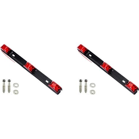 2 barres de feux arrière pour remorque, feu de gabarit rouge de 14,2 pouces avec support pour camionnette et camping-car (1/5)