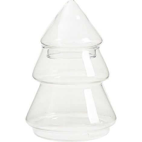 Barattolo in vetro a forma di albero di Natale – medio, barattolo per caramelle creativo con coperchio, barattolo decorativo in vetro