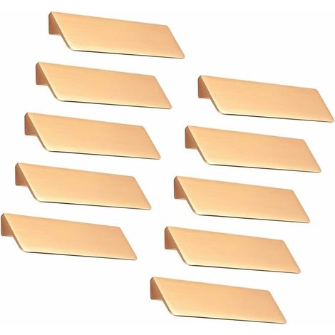 10 Pièces 128mm Entraxe Boutons de portes Cuisine Armoire Porte Poignées Placard Tiroir Chambre Meubles Tirer, Alliage D'aluminium, Avec des Vis, Or (1/5)