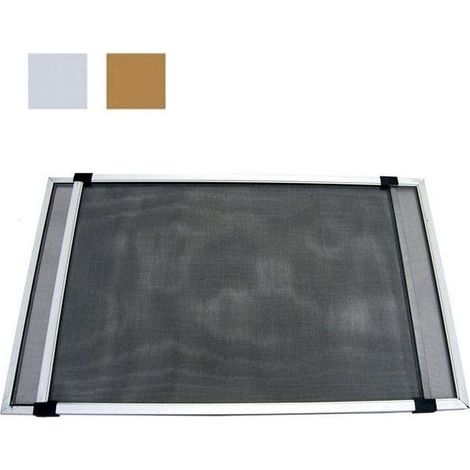Zanzariera In Fibra Con Telaio Componibile In Alluminio colore alluminio - rete grigia - cm.100x75h. (1/4)