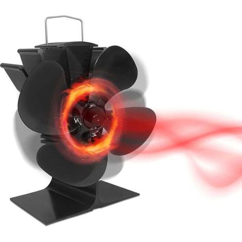 Ventilateur de cheminée à 4 pales - Sans électricité - Silencieux - Énergie thermique - Ventilateur de cheminée - Type de placement (1/4)
