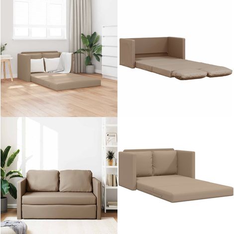 Canapé-lit 2 en 1 cappuccino 112x174x55 cm similicuir - Canapé Convertible - Canapé Lit - Canapé Deux Places - Canapé Tissu Simili Cuir - Meuble Salon - Home & Living (1/5)