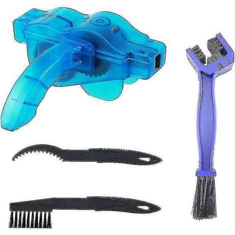 Kit de nettoyage professionnel 4 pièces pour VTT et vélo de route, comprenant un nettoyeur portable de chaîne et de pédalier, et une brosse. (1/4)