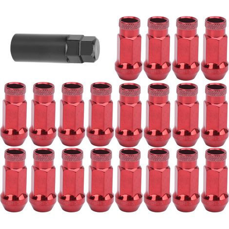 Lot de 20 écrous de roue 50BV30 en acier allié, filetage M12x1,5, haute résistance, rouges, de rechange pour Mazda (1/5)