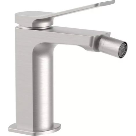 RUBINETTO MISCELATORE MONOCOMANDO STEEL LOOKING PER BIDET SERIE TILT - 3/8 - SENZA PILETTA - STEEL LOOKING  - PAF