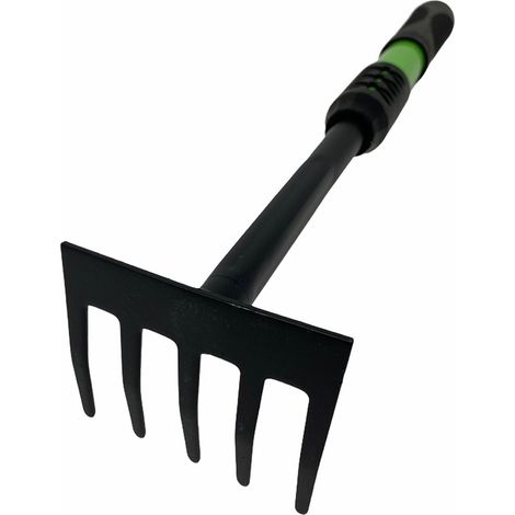 Rastrello da giardino 5 denti 40 cm utensile per giardinaggio in orto aiuola (1/4)