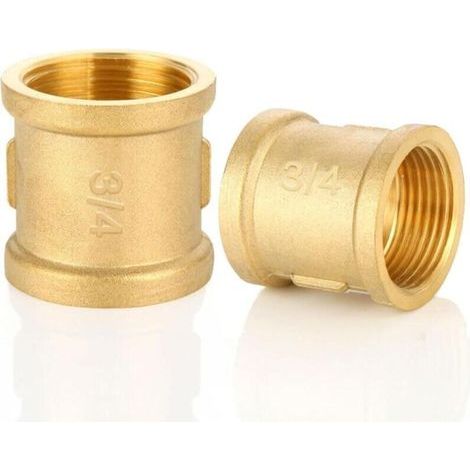 Pair Manchon en Laiton G3/4\" Femelle/Femelle, 2 Pièces, Raccord Solide pour Tuyaux et Réservoirs d'Eau