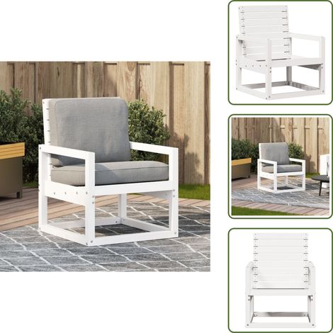 Sedia da terrazza - vidaXL Sedia da Giardino Bianca 57,5x63x76 cm Legno Massello di Pino - Sedia da giardino in pino
