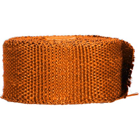 Ruban isolant thermique 5m en fibre de verre pour échappement auto moto, liens en acier allié, orange (1/5)