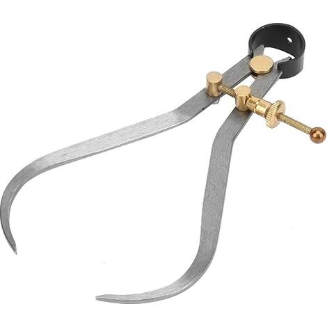 Pied à Coulisse Extérieur à Ressort, Ensemble de Séparateurs D'étrier à Ressort Boomerang Leg avec Raccord en Cuivre, Outil de Mesure D'étriers pour Projets de Tour à Bois (190mm / 7.5in) (1/5)