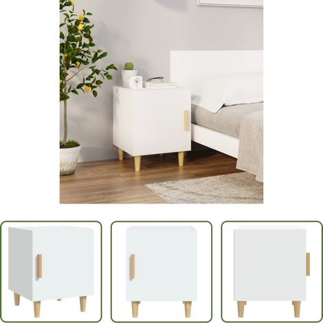 Rangement - Table de chevet Blanc Bois d'ingénierie (1/5)