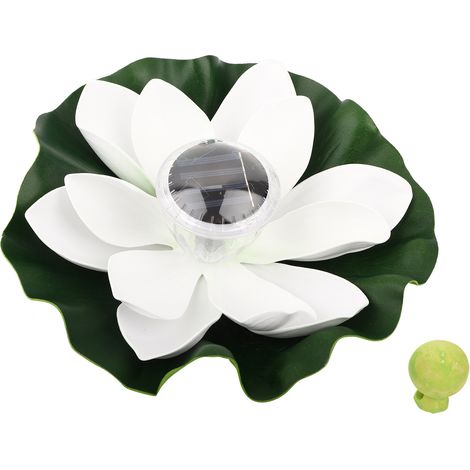 Lotus flottant LED solaire étanche blanc multicolore changeant de couleur pour jardin bassin extérieur