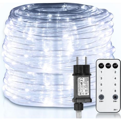 Guirlande LED 30m - 300 Lumières - Tube Souple Étanche - Avec Télécommande et Minuterie - Déco Intérieur Extérieur Jardin - Blanc Froid (1/5)