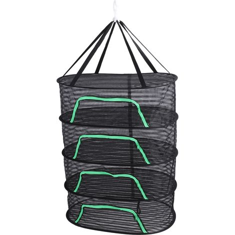Égouttoir suspendu pliable en polyester respirant avec fermeture éclair, idéal pour le séchage du poisson, des légumes et des fruits (4 niveaux). (1/5)