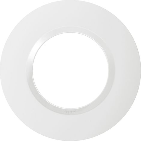 LEGRAND - Plaque de finition ronde dooxie 1 poste finition blanc mat avec bague blanche brillante