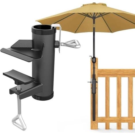 Pied de parasol pour balcon, balustrade, support de parasol pour balcon, terrasse, plage, transat (1/5)
