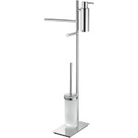 COLOMBO DESIGN Square piantana spandisapone porta salviette porta rotolo dx porta scopino cromato codice prod: B99180CR (1/3)