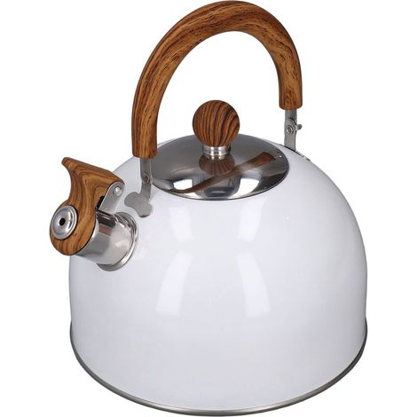Bouilloire Siffante 2,5L en Acier Inoxydable 304, Chauffage Rapide, Poignée Ergonomique, Blanc (1/5)