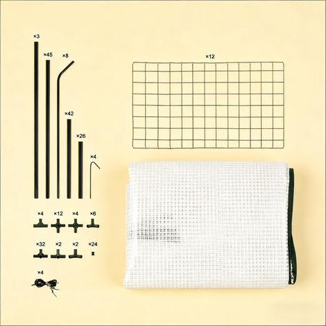 Serre spacieuse en film plastique, abri pour plants de tomates (structure seule)