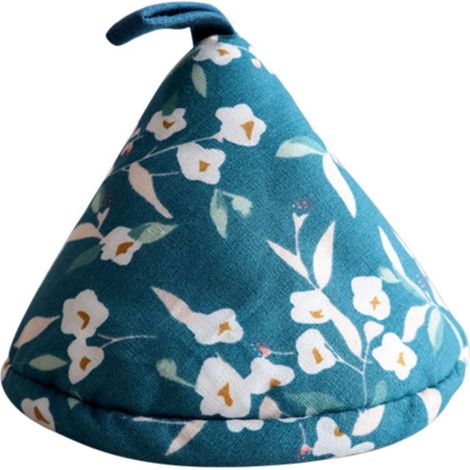 Gant De Protection Pour Four Et Casserole - Tissu Isolant Thermique - Motif Fleur Vert - Forme Triangulaire - Lot De 4 (1/5)