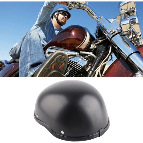 Casque moto vintage pour hommes, demi-jet noir mat, design rétro élégant (1/5)