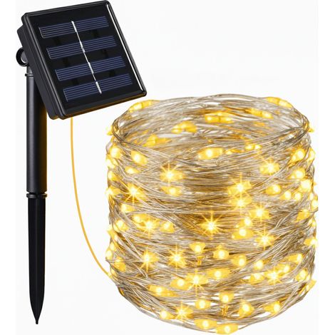 Guirlande lumineuse solaire rideaux 200 LED blanc chaud CURTAIN 200 4mx2m 8 modes (1/3)