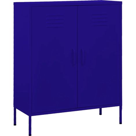 Praktischer Aufbewahrungsschrank Marineblau 80 x 35 x 101,5 cm mit verstellbaren Regalböden moderner Stil aus Stahl marineblau 020046854 (1/5)