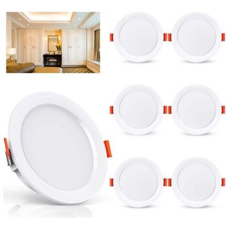 Lot de 6 Spot LED Encastrable, 5W 500Lumen Equivalent 50W Incandescence, 4000K Blanc Spot Led Extra Plat Pour Salle de Bain Cuisine Salon Couloir, OUYLAF