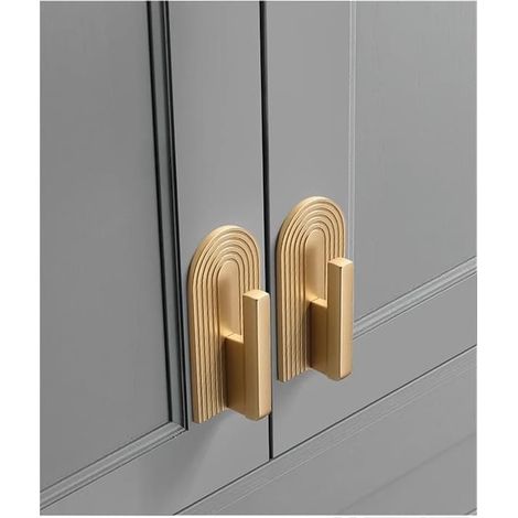 Poignées de porte dorées, poignées de penderie modernes et minimalistes, boutons de tiroir, poignées de meuble à chaussures, poignées de meubles (entraxe de 3,18 cm) (1/4)