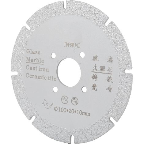 Disque de coupe diamant brasé pour marbre, meule de polissage et de meulage, outils de quincaillerie, argent, 100 x 20 x 10 mm