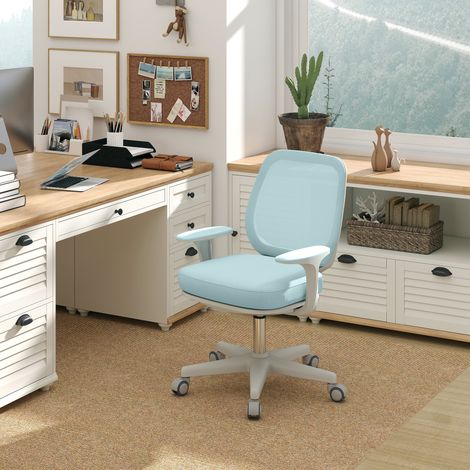 Chaise de bureau ergonomique pivotante, réglable en hauteur, 55 x 48 x 82,5-94,5 cm, verte (1/5)