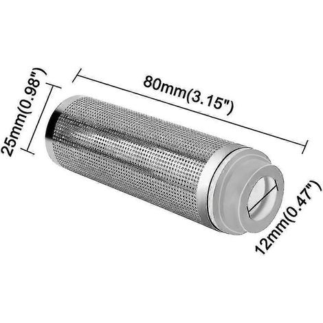Filtre d'entrée en acier inoxydable 16 mm pour aquarium, protection de filtre en maille pour aquarium, empêche les poissons et les crevettes de s'y introduire (2 pièces, argent)