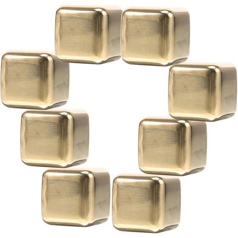 Set de 8 glaçons + clips pour glaçons en acier inoxydable de qualité alimentaire glaçons réutilisables (doré)