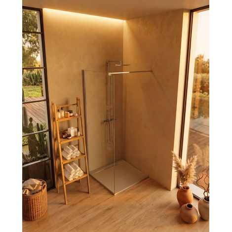 Exagonshop Walk in 80 cm parete doccia vetro temperato 6 mm 195 H