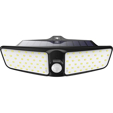 luz solar, 100 LED, ángulo de haz de 180°, detección de movimiento, resistente al agua, para jardín, césped y entrada de vehículos. (1/5)