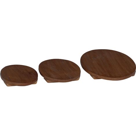 Plant Stool 3 pcs Brown Mahogany Wood vidaXL