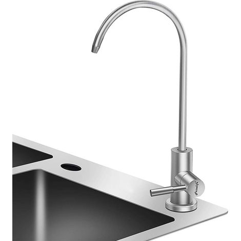 Robinet d'eau potable compatible avec la plupart des systèmes de filtration de l'eau à osmose inverse en acier inoxydable SUS304 sans nickel brossé sans plomb (1/5)