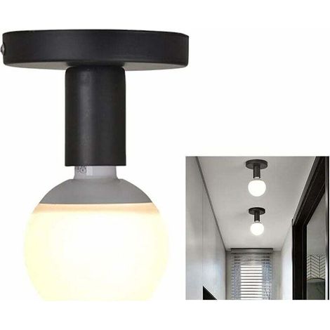 Lampada a sospensione industriale vintage in metallo, mini plafoniera in ferro battuto, design moderno e creativo, ideale per ingresso, veranda, corridoio, mansarda, passaggio, sala da pranzo. (Nero) 