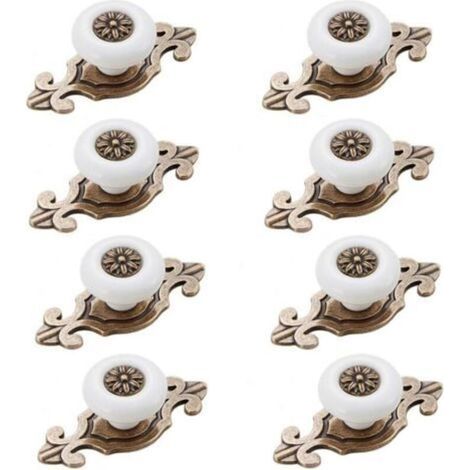 [JAMAIS UTILISÉ] Furniture Knob 8 Pieces Vintage Style Drawer Knob Cabinet Knob Drawer Knob with Screws Accessories (1/4)