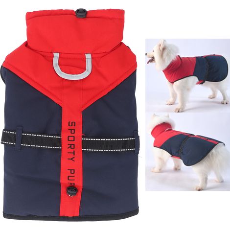 Manteau Chien Imperméable Hiver XL Doublure Polaire Ajustable Bandes Réfléchissantes Confort Thermique Résistant (1/4)