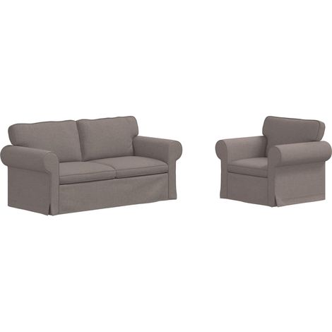 vidaXL Ensemble de Canapés 2 pcs Taupe 175 x 82 x 80 cm tissu (1/5)