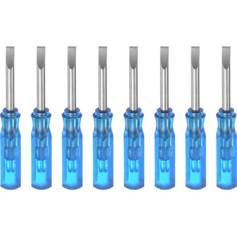 8Pcs Sl2,5 Mini Tournevis Fendu 2,5mm Tête Plate Magnétique 45mm Longueur pour Réparations d'Appareils Électroménagers, Bleu (1/5)