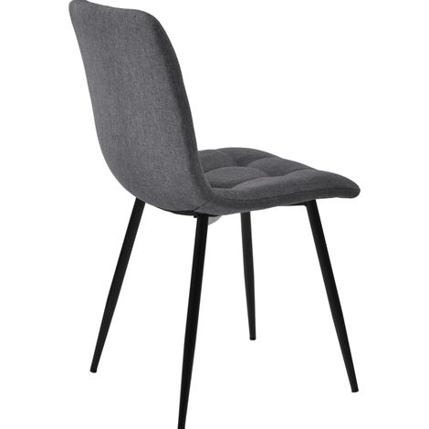 Conjunto de comedor 5 piezas mesa redonda 100 cm con 4 sillas grises efecto mármol HOMVRA (1/5)