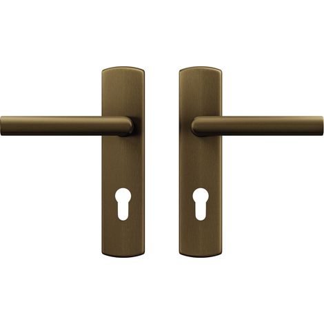 AXA Türbeschlagset Innentür - Curve Click Milan - Türgriff Bronze - mit Zylinderbohrung - PC55 - Türgriff mit Schutzschild (1/5)