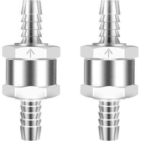 Clapet Anti-Retour 2 Pièces 8mm Valve de Carburant en Alliage d'Aluminium Clapet Anti-Retour à Sens Unique pour Essence Diesel Carburateur Systèmes de Carburant à Basse Pression (1/4)