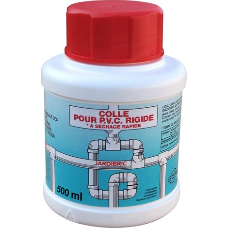 Jardibric – Pot de colle PVC 500ml – Colle à solvants pour tuyauteries et raccords – Adhérence puissante et joints étanches – Résistance aux fuites